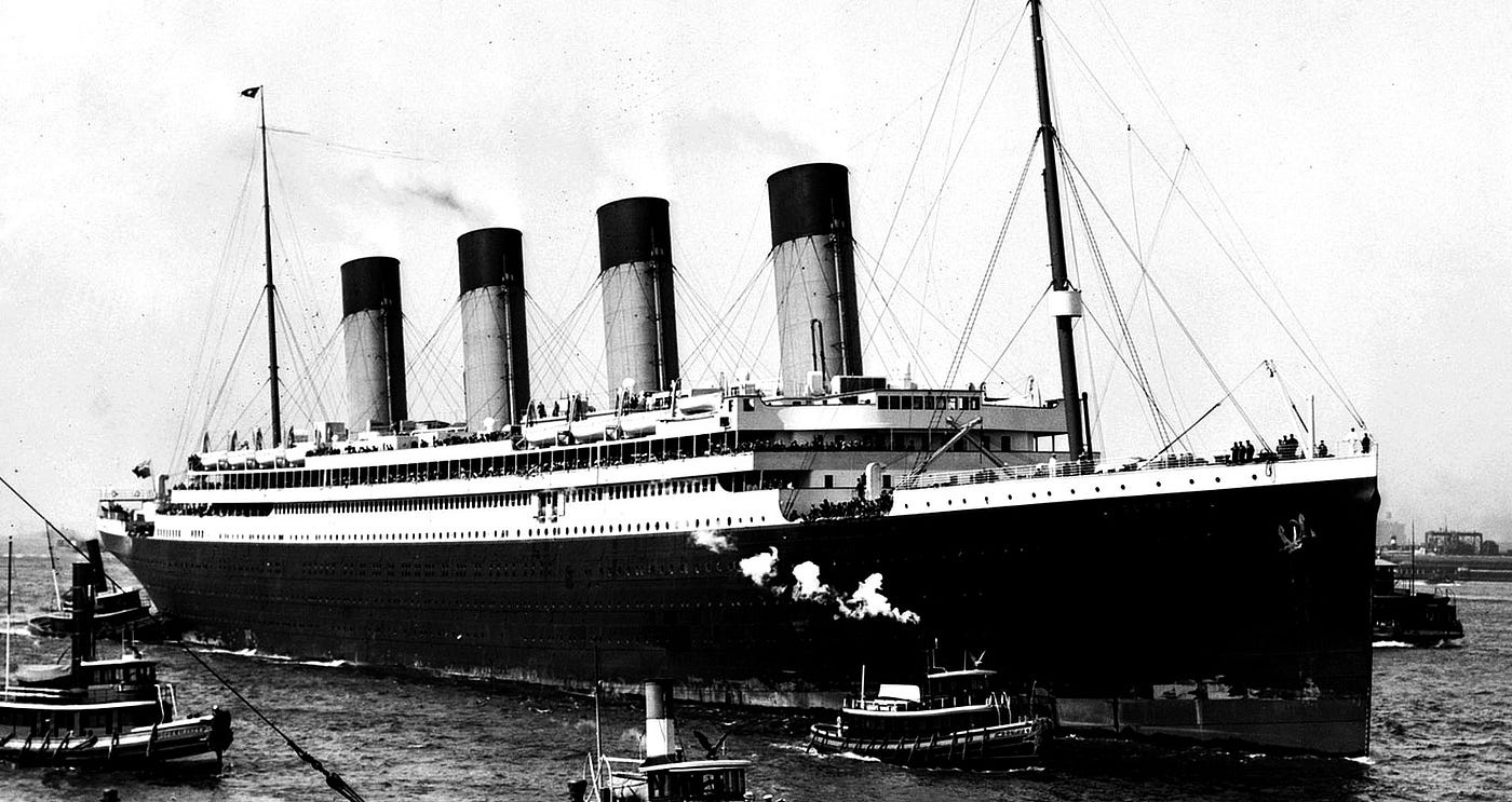 RMS Olympic and lightship Nantucket