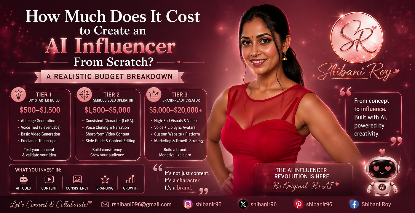 How Much Does It Cost to Create an AI Influencer From Scratch?