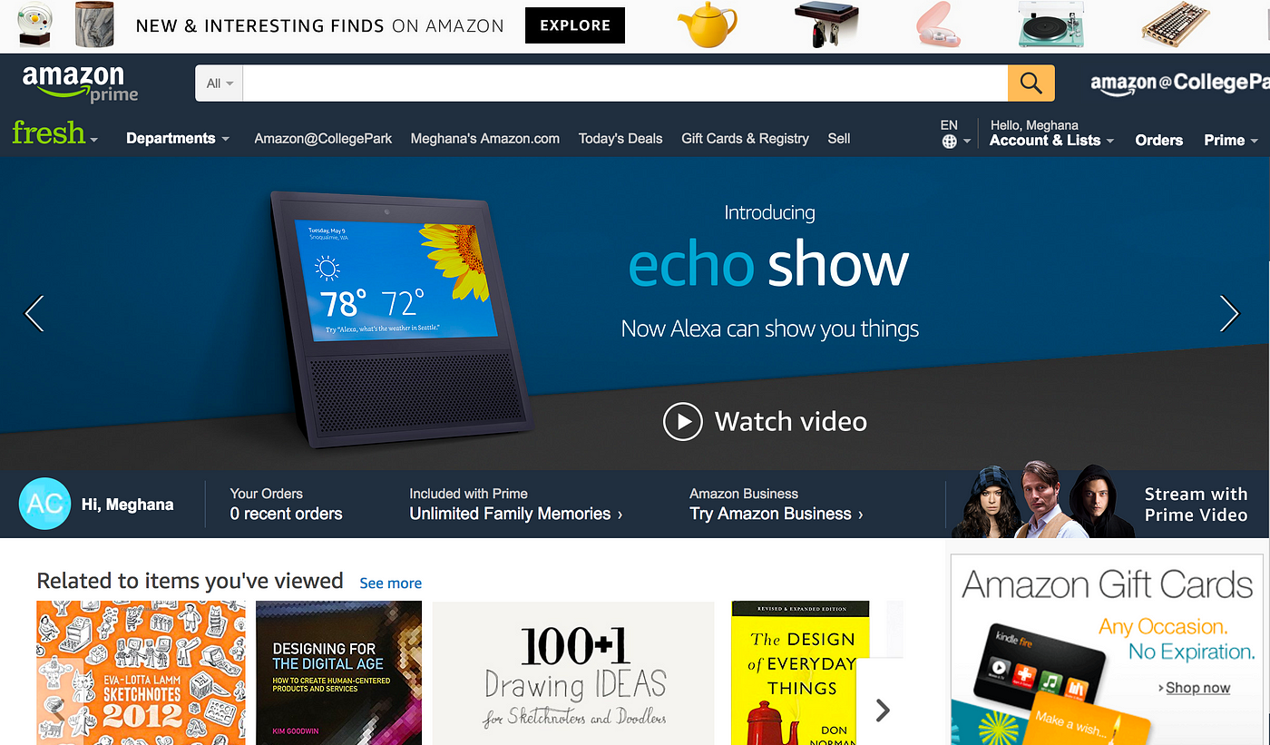 A reflection on Amazon's patterns, Information Architecture and flows | by  Meghana Bowen | Medium