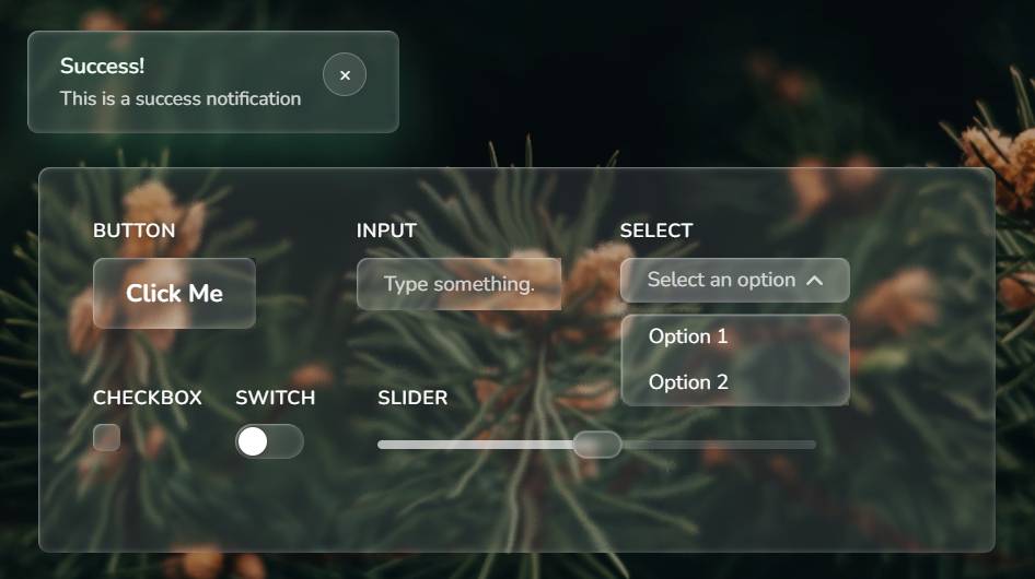 I’ve built a React UI kit with Liquid Glass effect