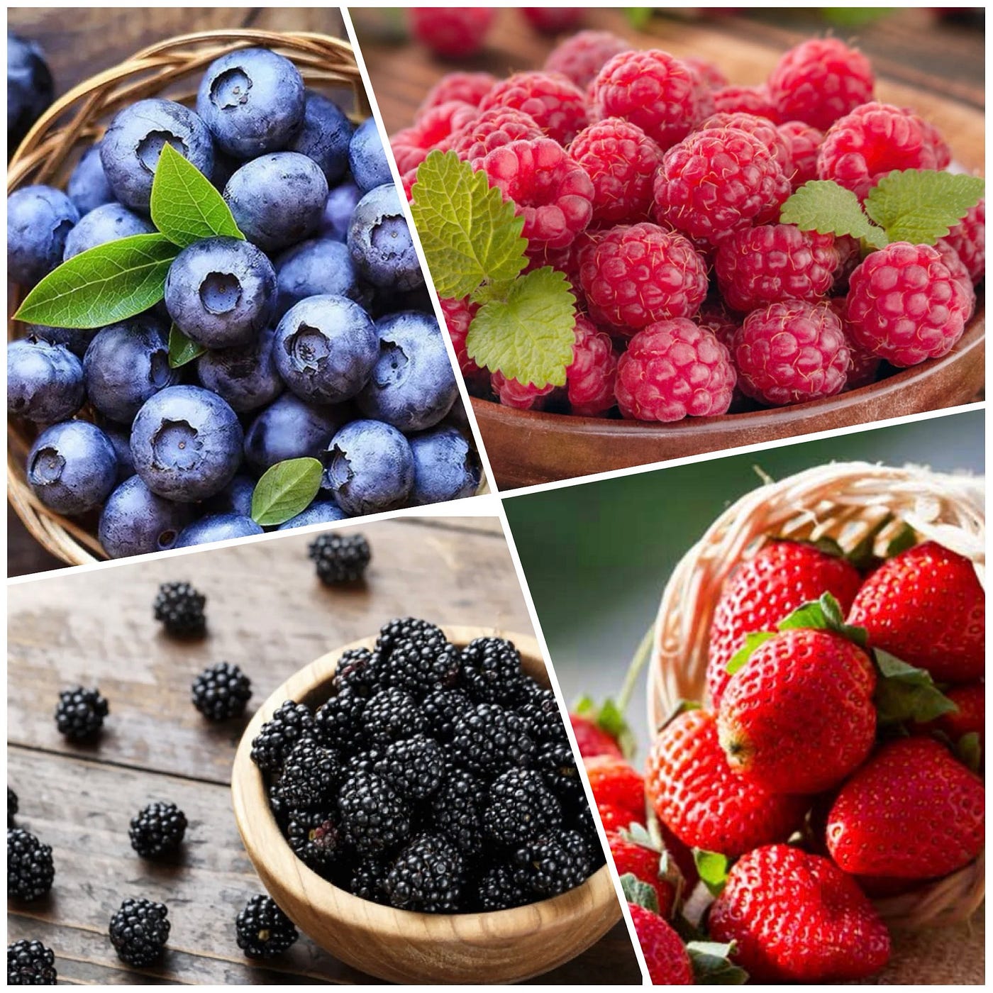 Author’s collage of “cooling off” fruit varieties for recipe below 😋
