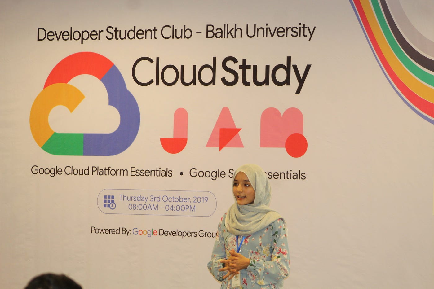 cloud study jam event on 3rd Oct, 2019 organized by the DSC Balkh University team.