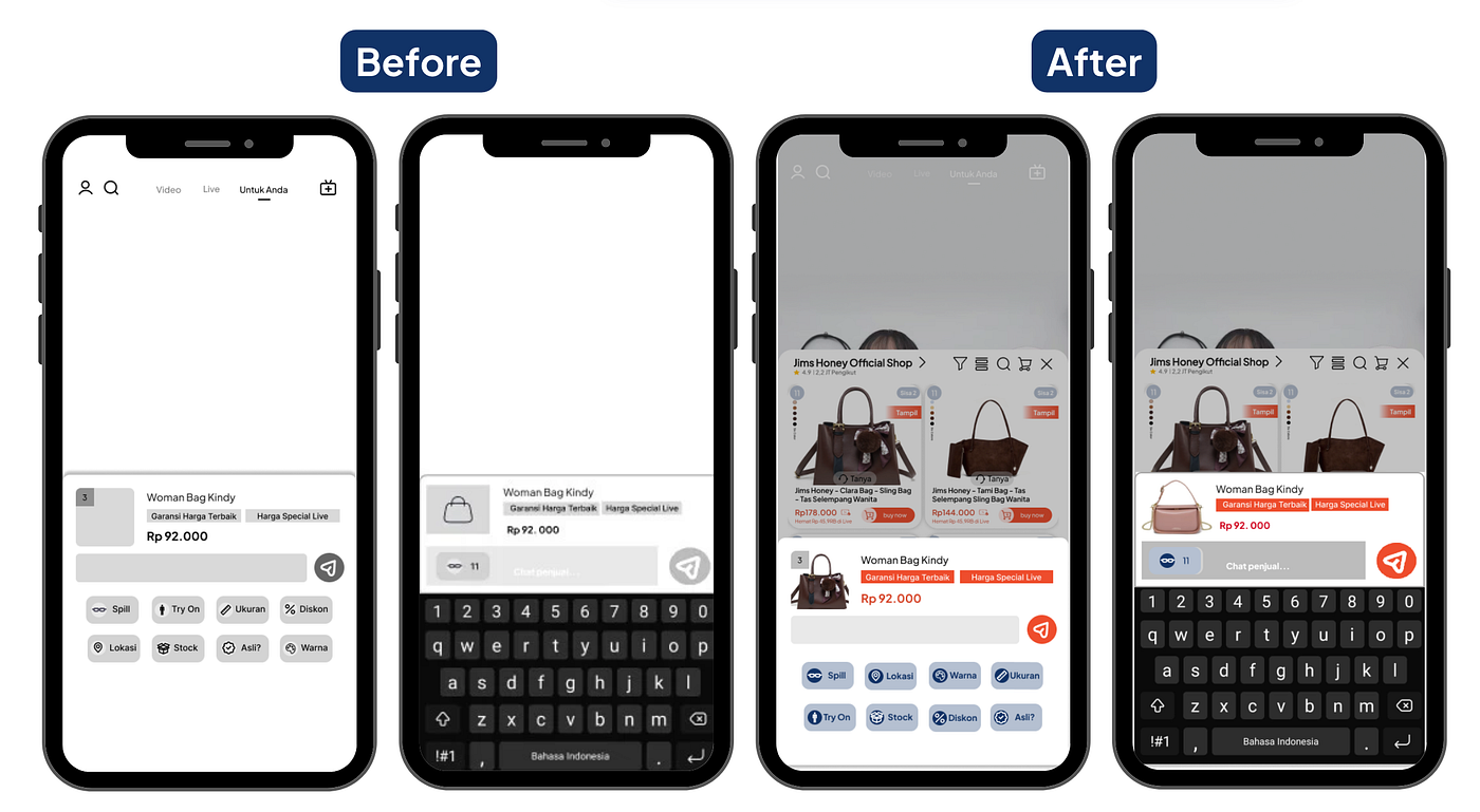 [HF] Before & After Flow 2 Layar 3 & 4— Kategori Pesan & Mengetik Pesan