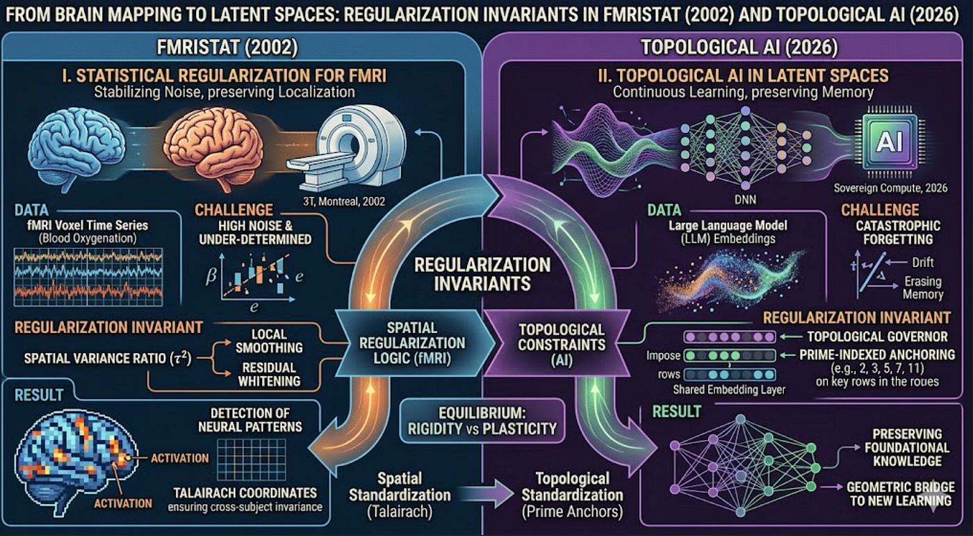 From Brain Mapping to Latent Spaces: Regularization Invariants in fmristat (2002) and Topological…