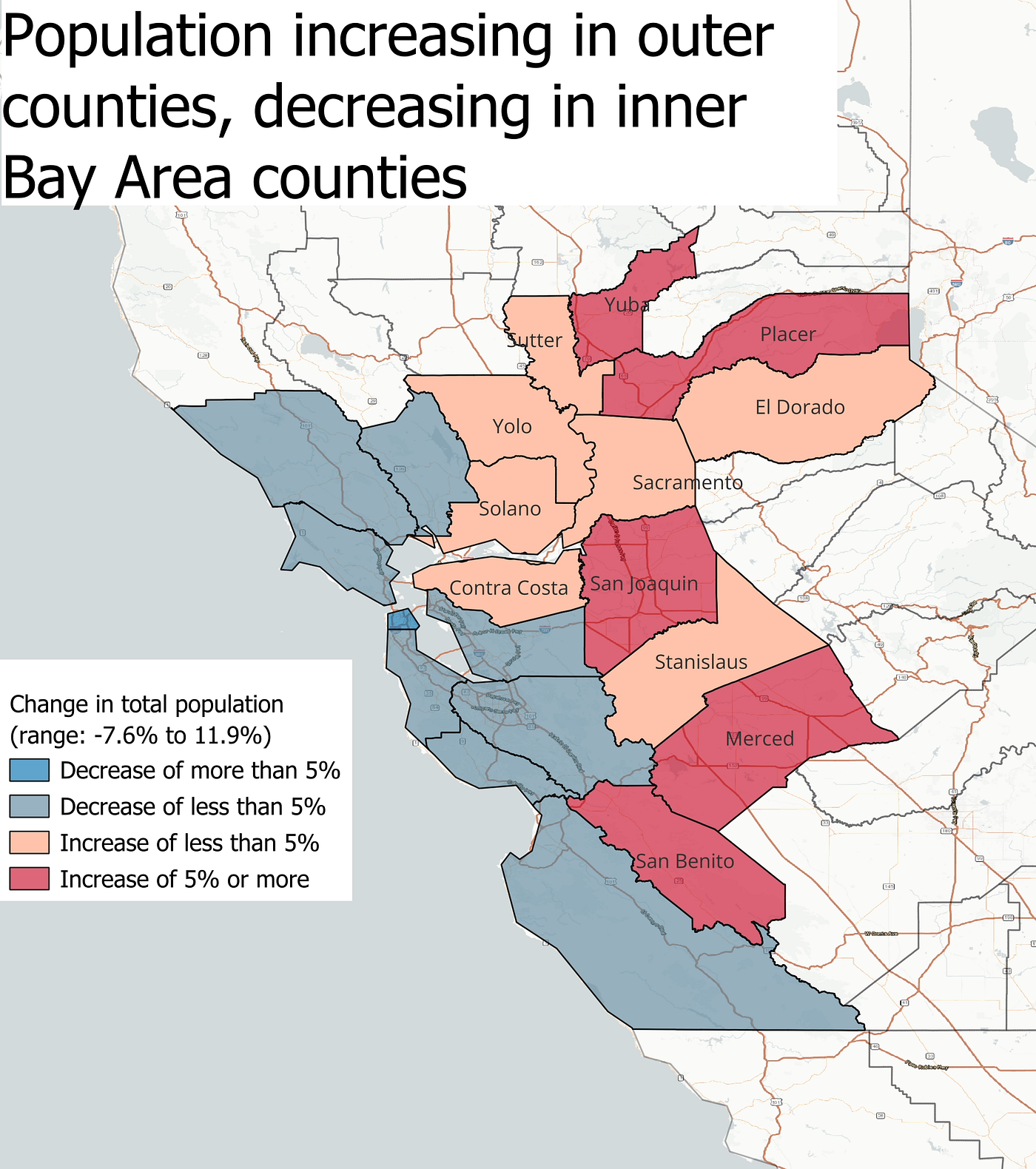 The state of the super commute. Northern California pre-pandemic and… | by  Peter Estes | Medium