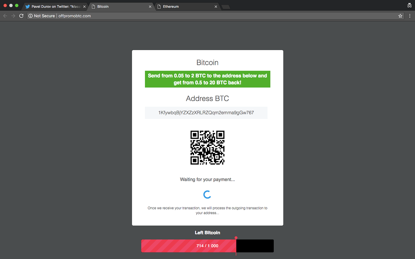 SCAM ALERT. Pavel Durov is not giving away BTC & ETH. | by BlockShow |  Medium