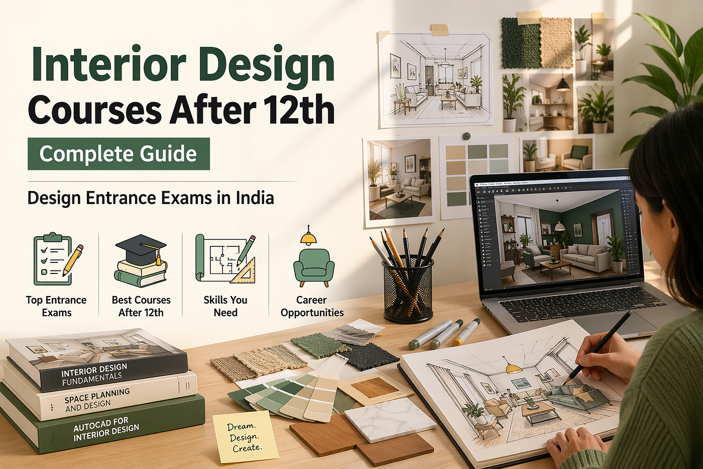 Top Design Entrance Exams in India & Interior Design Courses After 12th Complete Guide