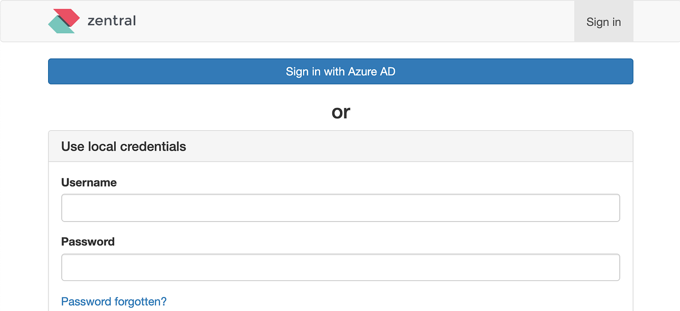 Setup Azure AD based SSO for Zentral
