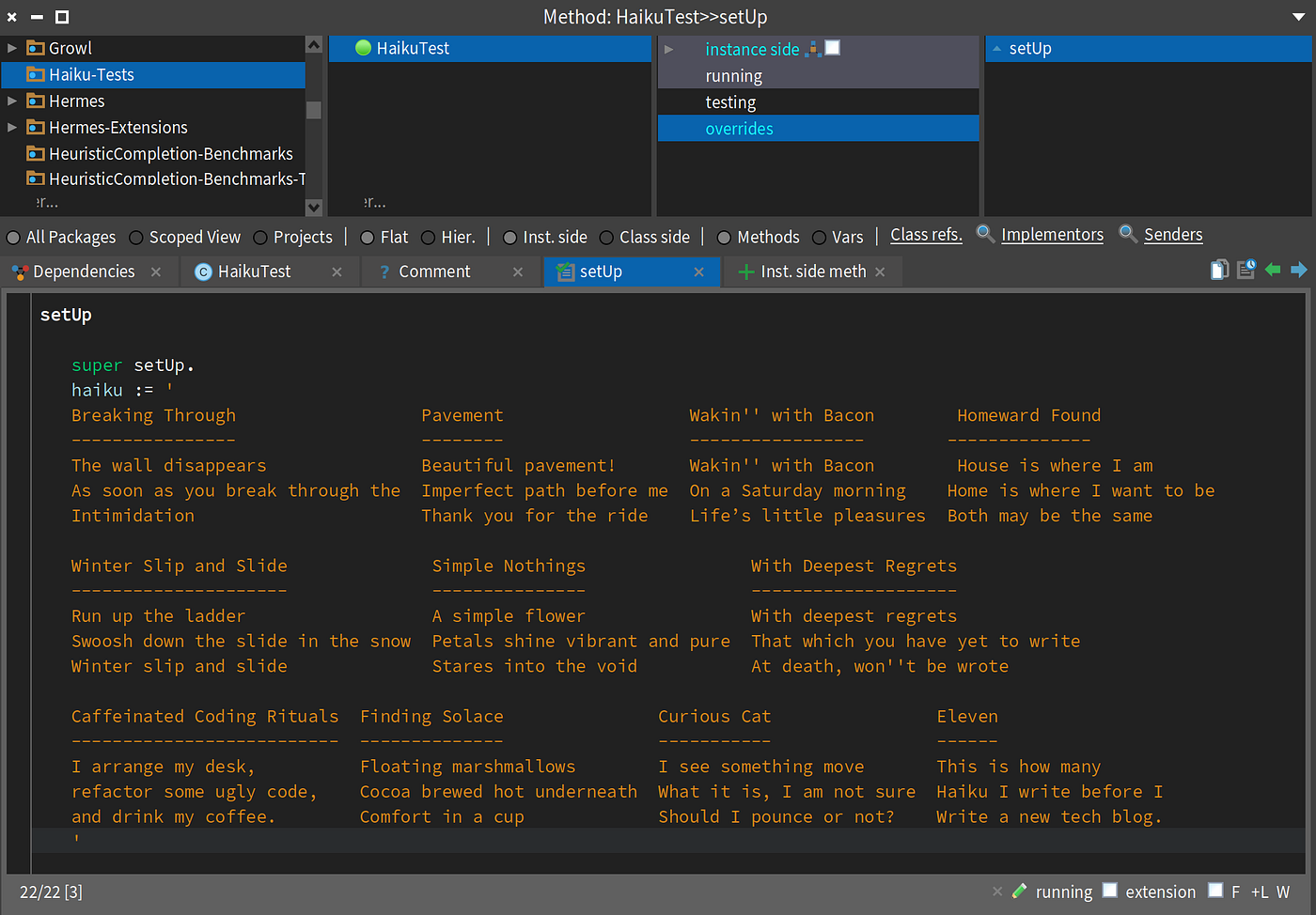 Coding the Haiku Kata in Smalltalk