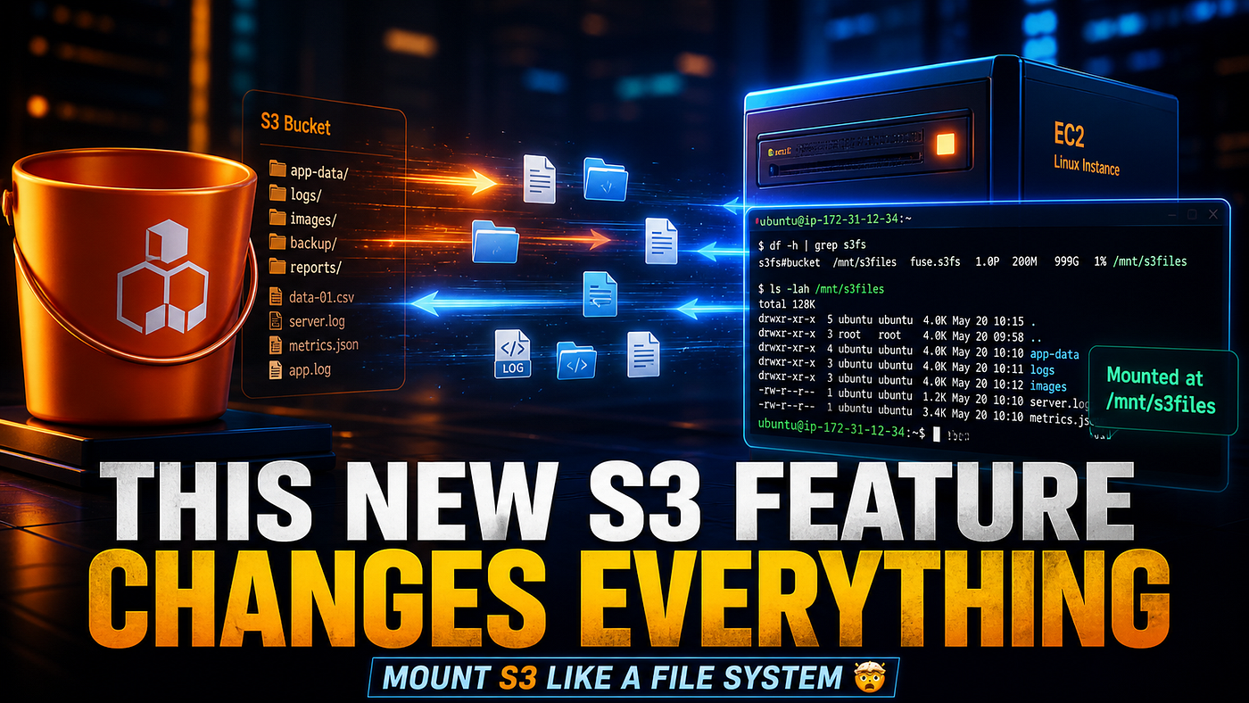 Amazon S3 Files Explained: How to Mount S3 as a File System on EC2