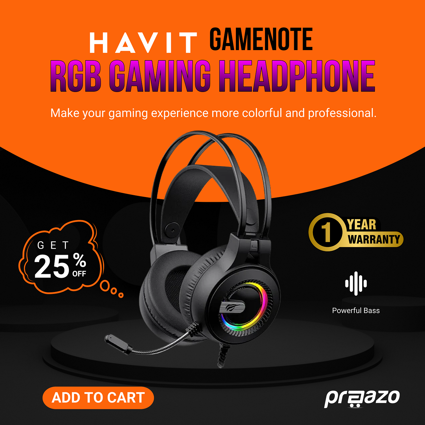 🎮 আপনার গেমিং অভিজ্ঞতা উন্নত করুন Havit Gamenote RGB Gaming Headphone এর সাথে! 🎧✨
