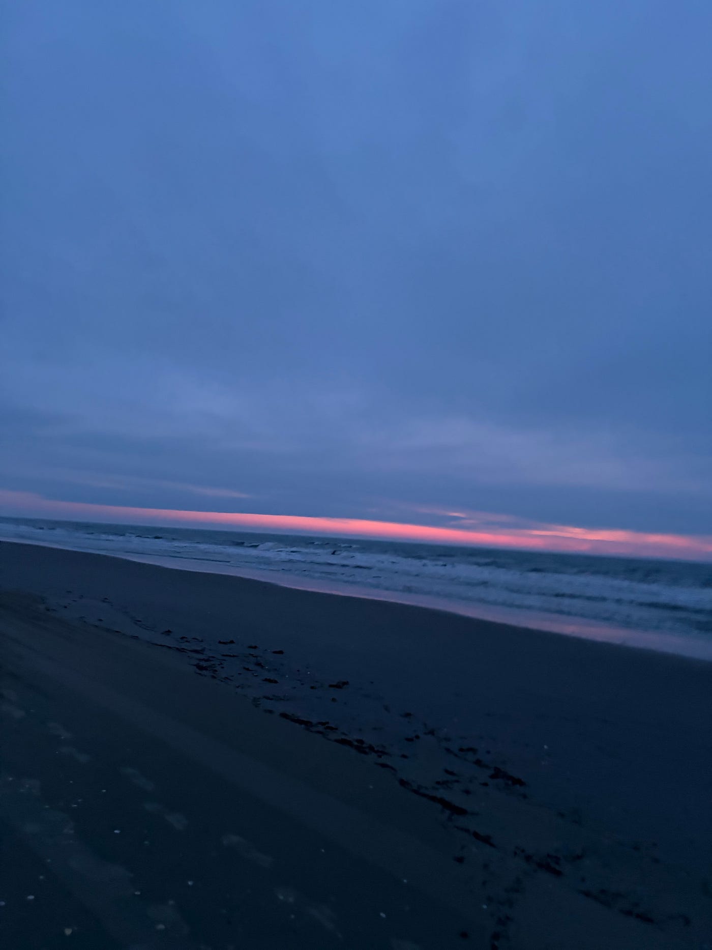 Sunrises are always there when you let go of pretenses. Photo taken by author on the beach of the Atlantic Ocean.