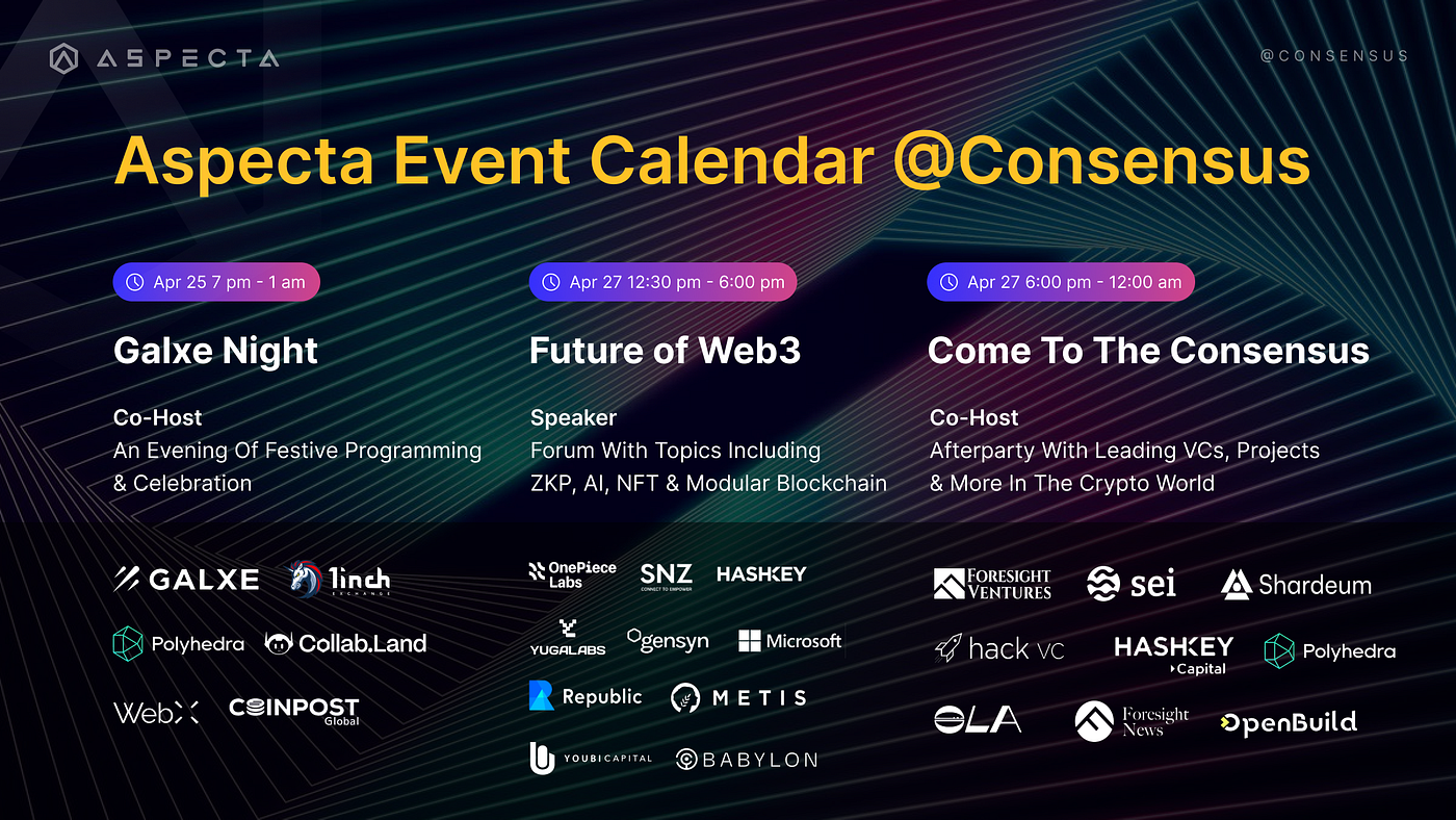 Meet Aspecta At Consensus 2023 - Aspecta - Medium