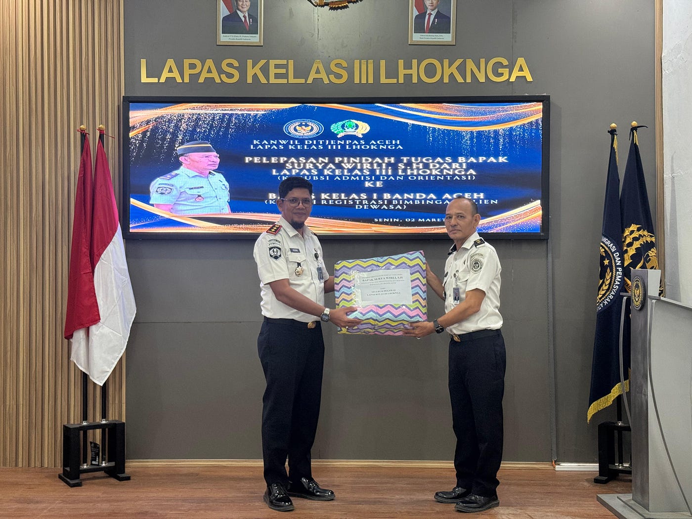 Lapas Lhoknga Gelar Acara Pelepasan Pindah Tugas Kasubsi Admisi dan Orientasi