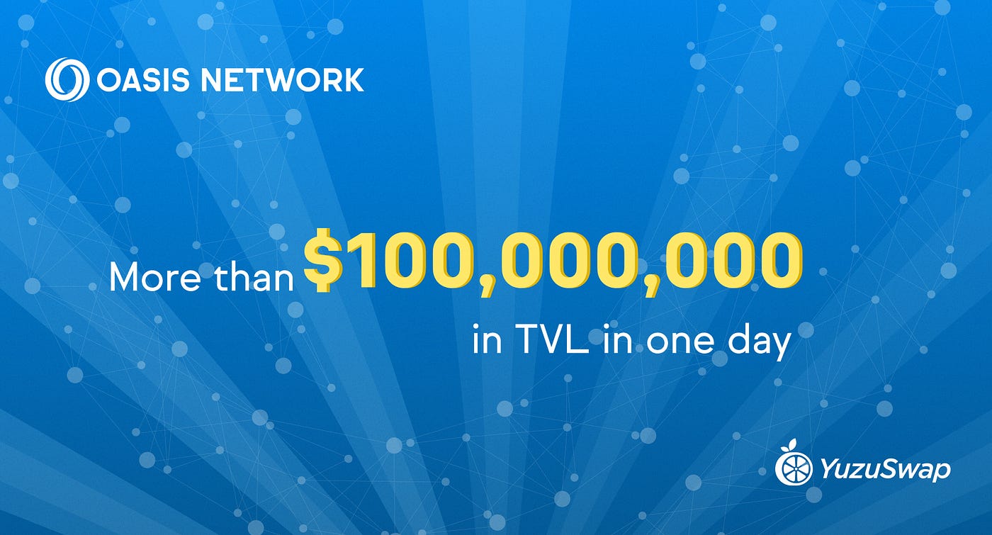 Oasis Network surpasses $100 million in TVL within 12 hours | by Crypto  Author | Oasis Foundation | Medium