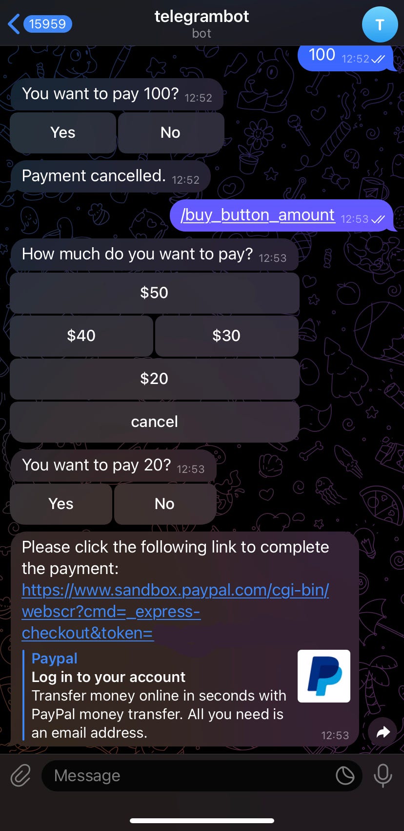 Build a Telegram bot with PayPal payment and InlineKeyboardMarkup | Medium