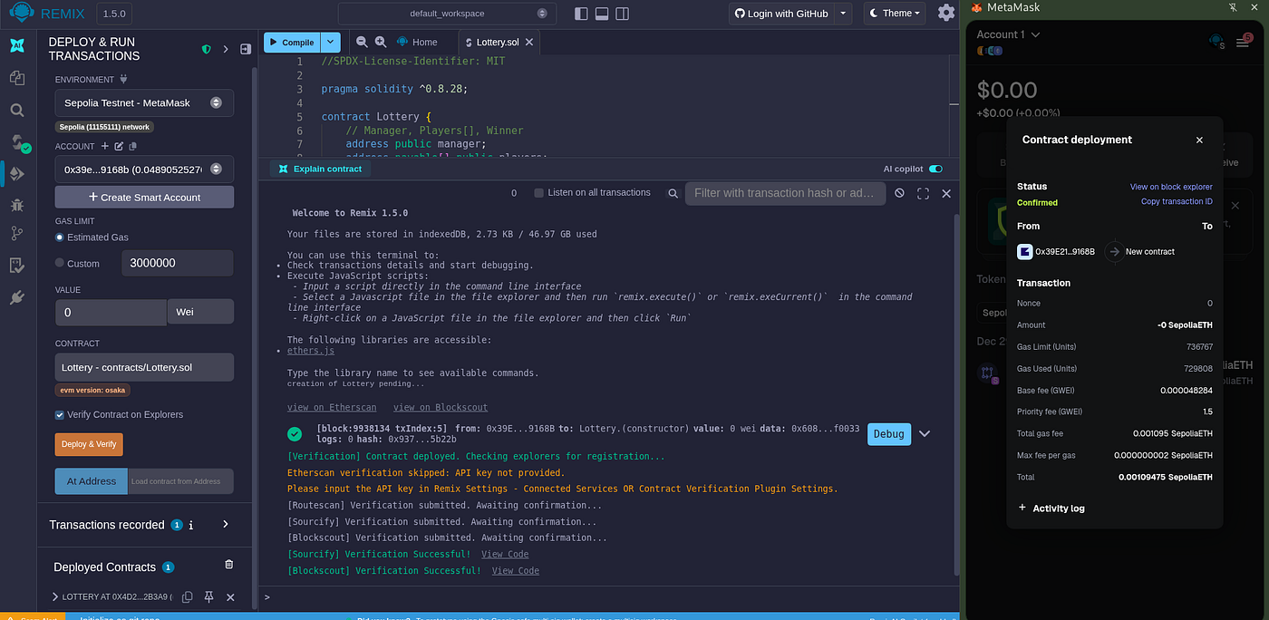 Solidity Basics — Lottery Smart Contract | by The Cyber Sage | Jan, 2026 |  CoinsBench