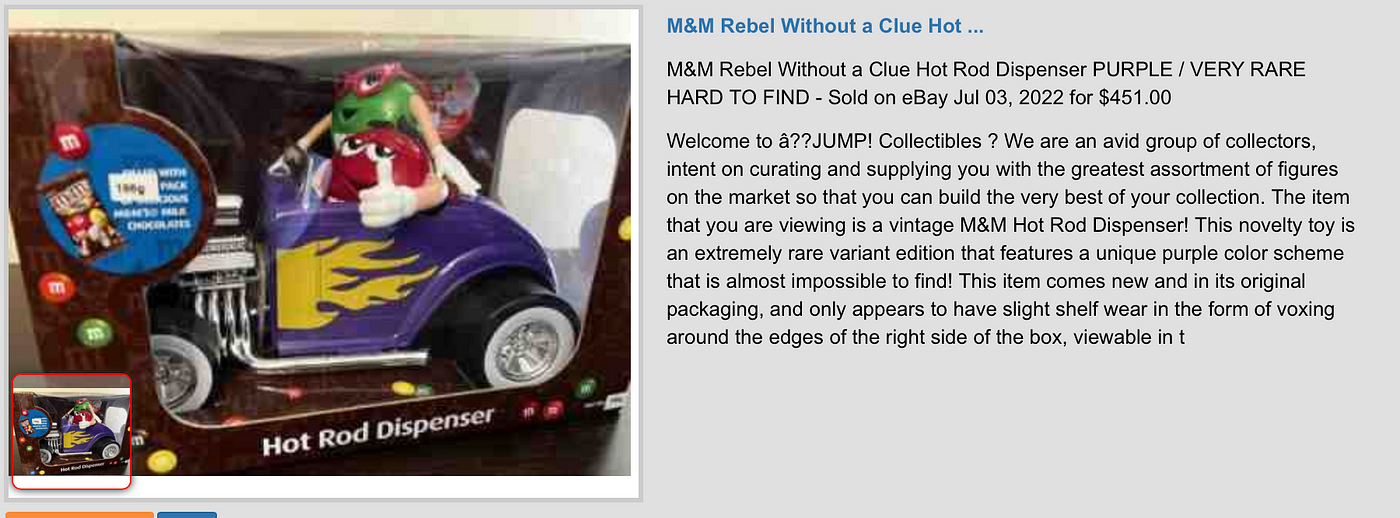 M&M Rebel Hot Rod Candy Dispenser