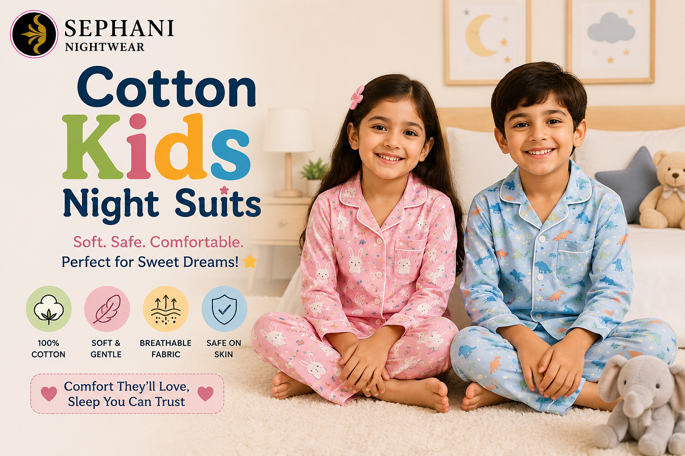 Cotton Kids Night Suits