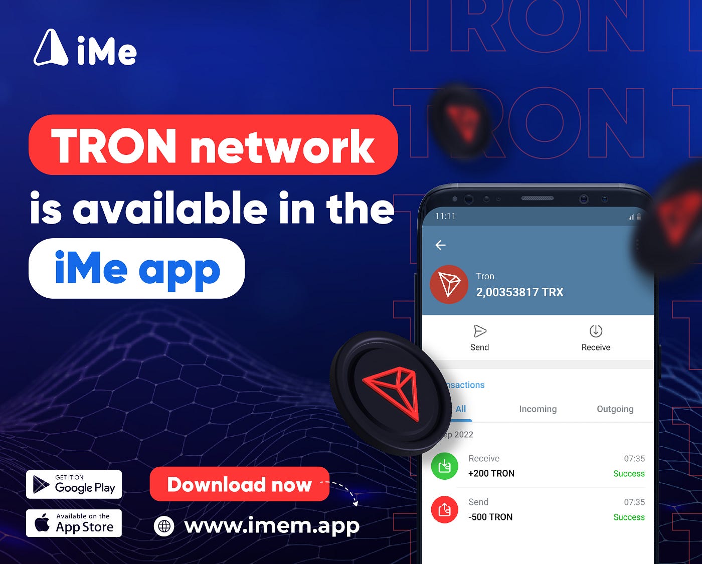 Tron integrated into iMe!. The iMe team has completed the… | by  Imesmartplatform | Medium