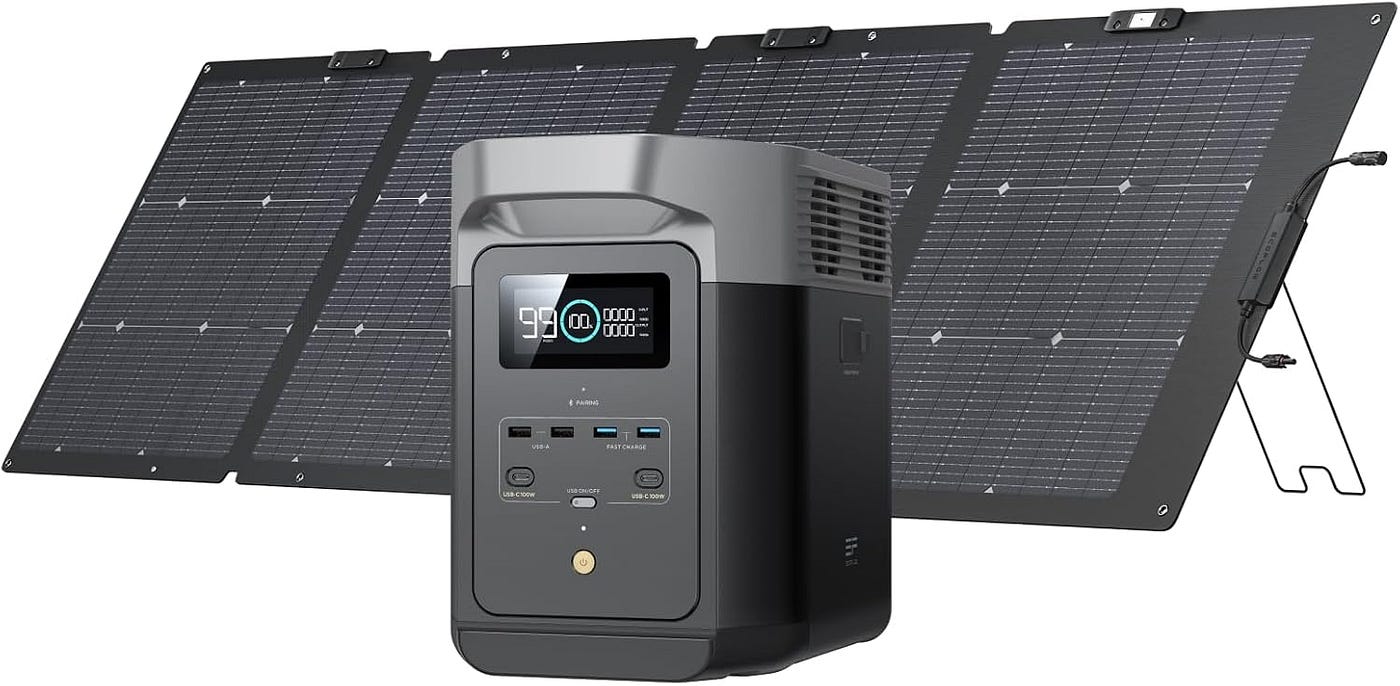 EF ECOFLOW Solar Generator DELTA2 with 220W Solar Panel, LFP(LiFePO4) Battery, Fast Charging, Portable Power Station for Home Backup Power $799.00