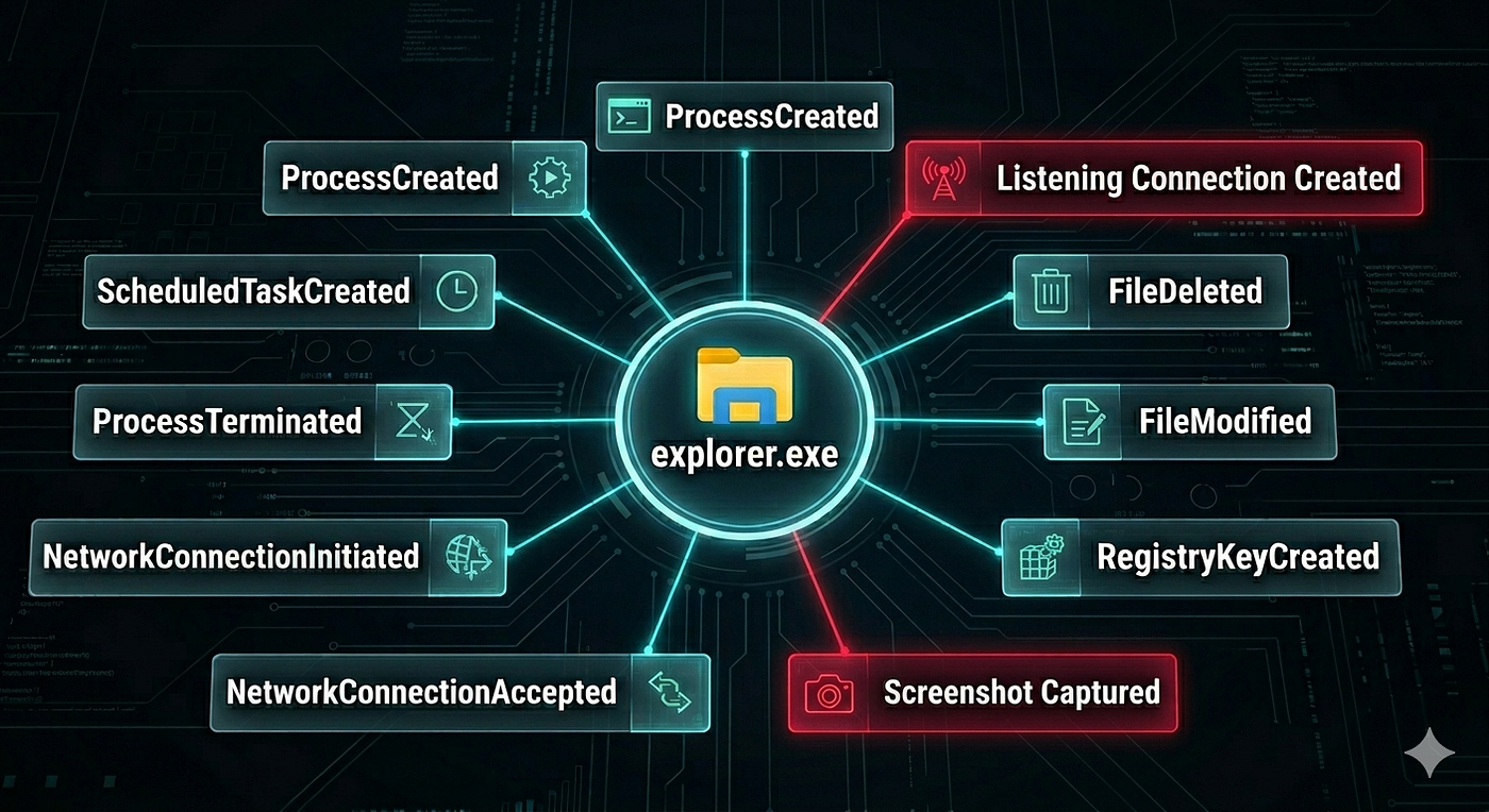 Threat hunting — Popular process misbehaving