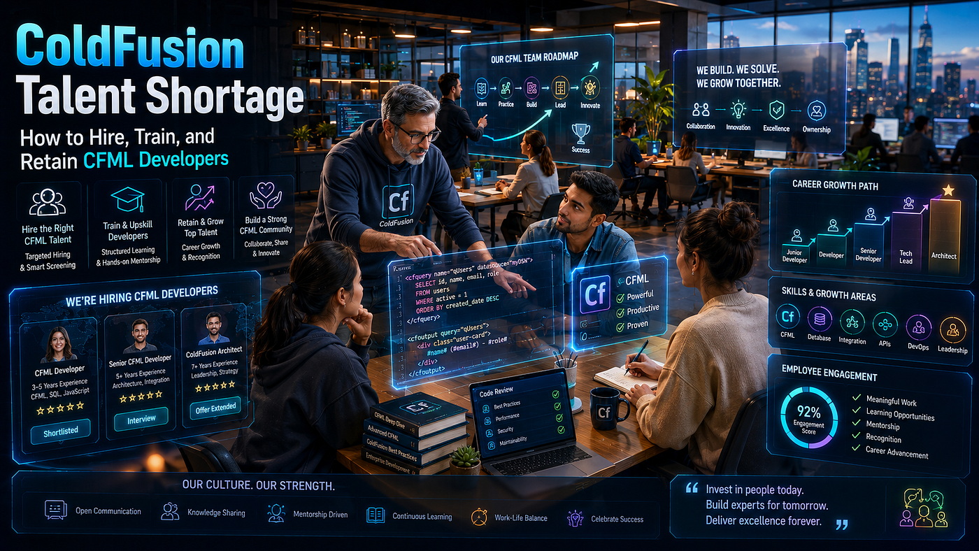 ColdFusion Talent Shortage: How to Hire, Train, and Retain CFML Developers