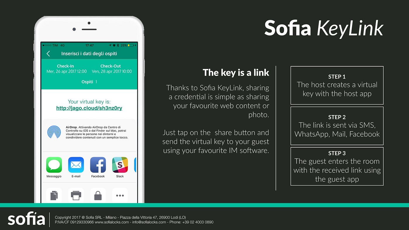 Sofia Key Link: dettaglio tecnologia