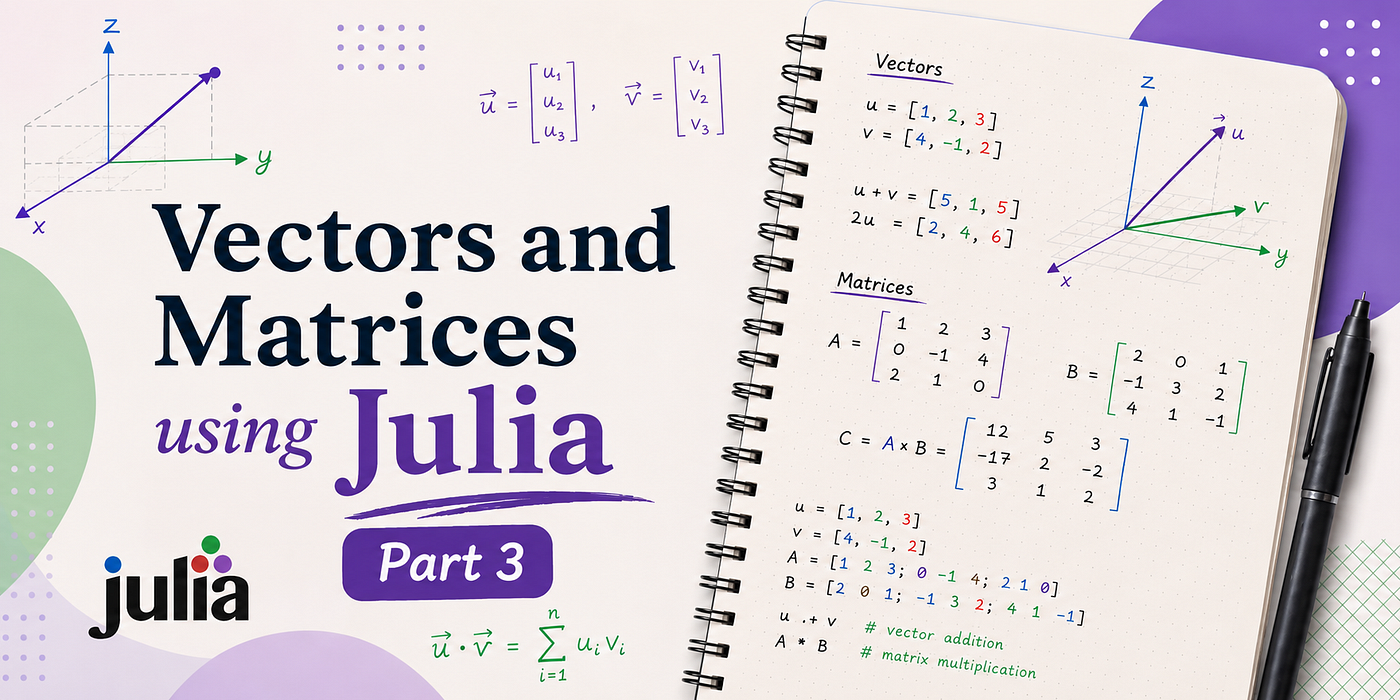Julia: Working with vectors and matrices (angles and linearity) — Part 3