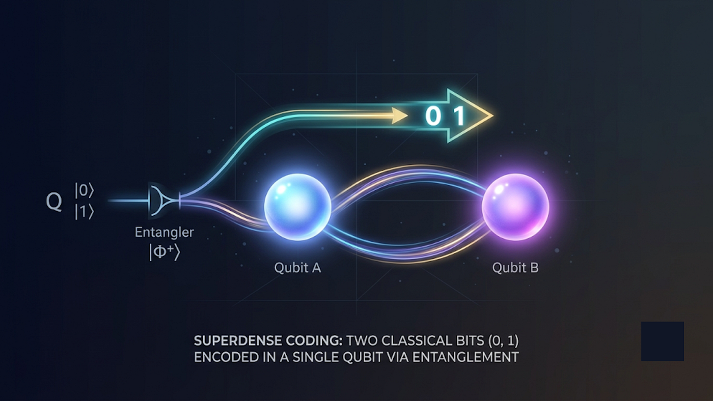Superdense Coding — Sending 2 Classical Bits with 1 Qubit
