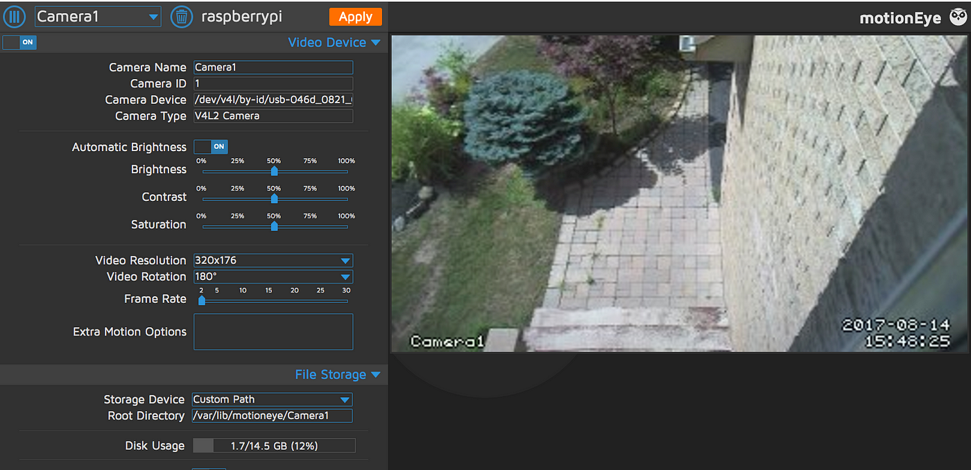 Raspberry Pi and MotionEye – Setting up your own video surveilance | by  Gonzalo Vázquez | Medium