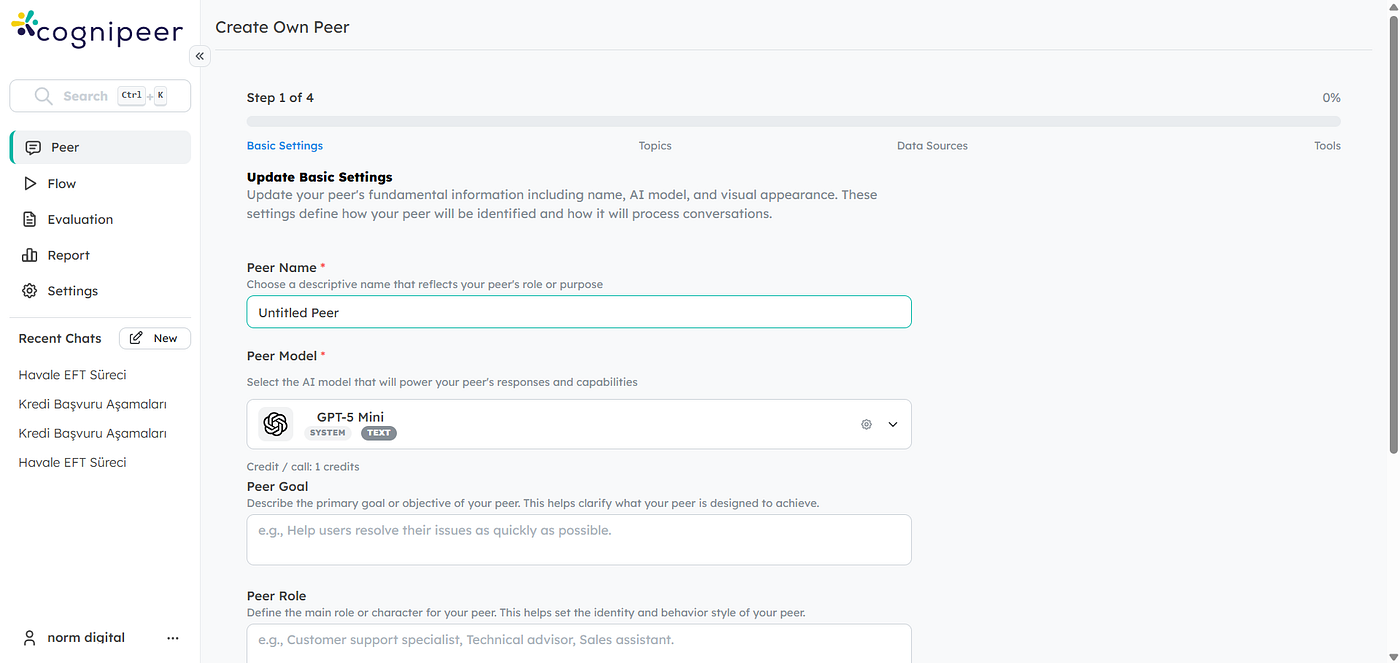 Peer Creation Steps