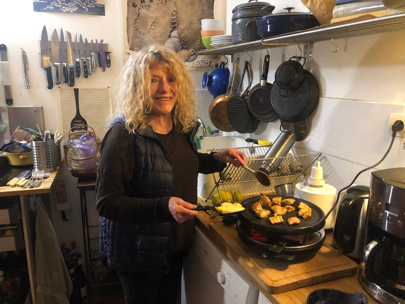 Preparing to inflict my version of raclette upon unsuspecting guests