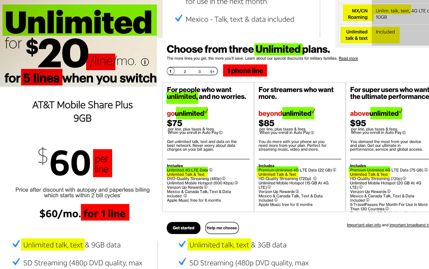 mobile share plus 9gb one line