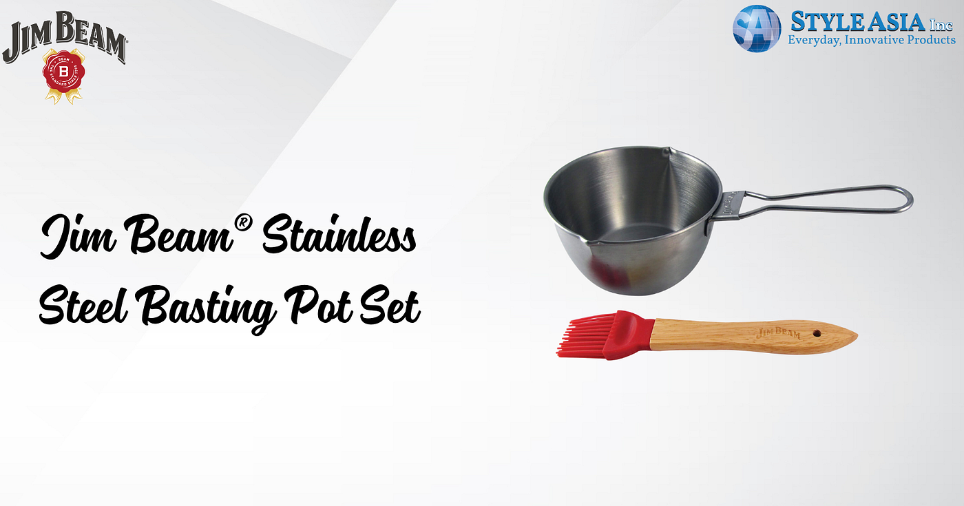 Jim Beam® Stainless Steel Basting Pot Set: The Ultimate Grilling Companion