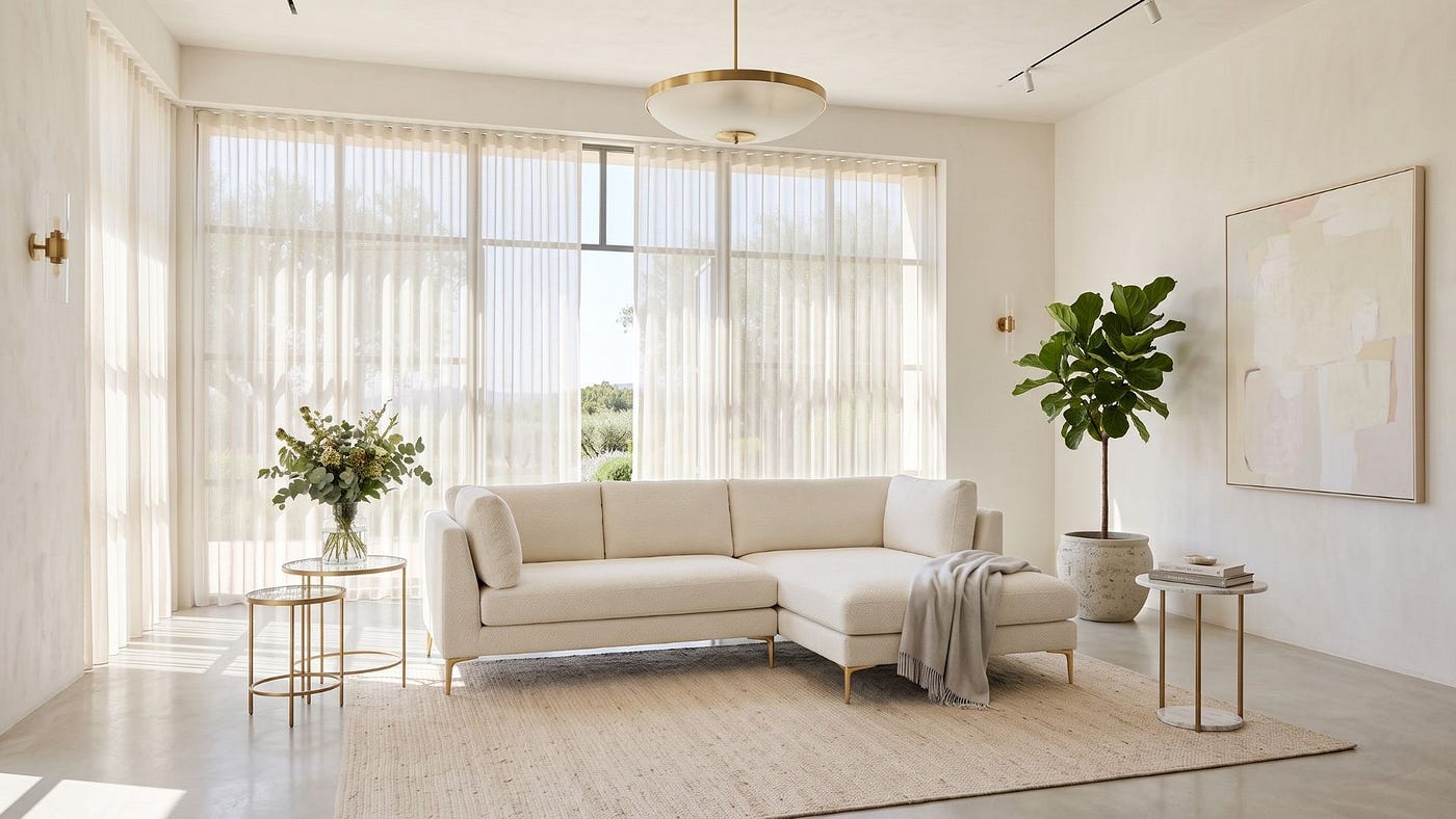 Chamberlain Beige Boucle Sectional Sofa From Mid in Mod