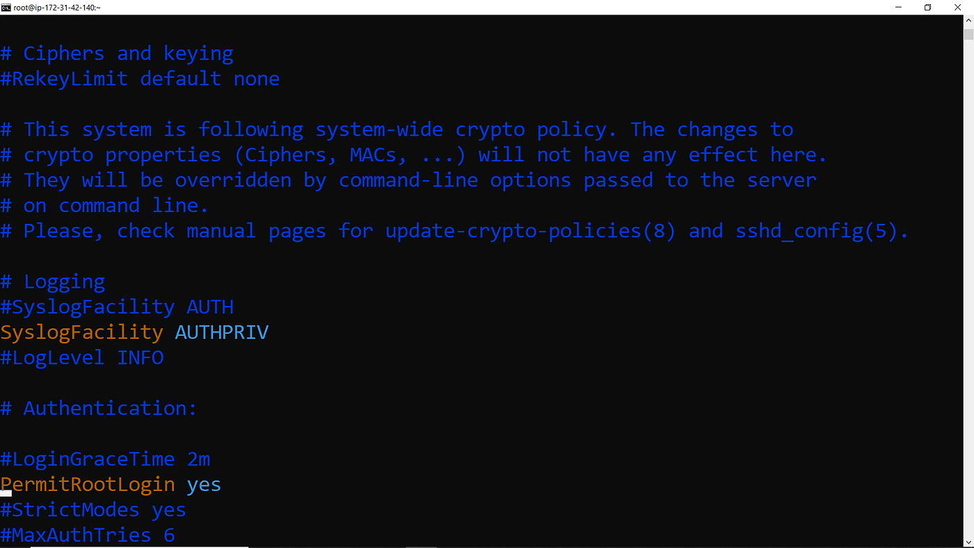 Enabling Root log in and SSH Log-in to use it as managed node for Ansible |  by Sayed Imran | Medium