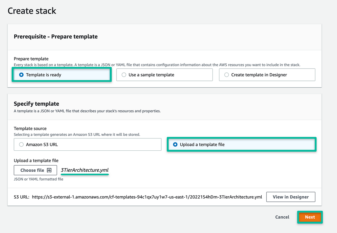 Create a 3-Tier Architecture via AWS CloudFormation