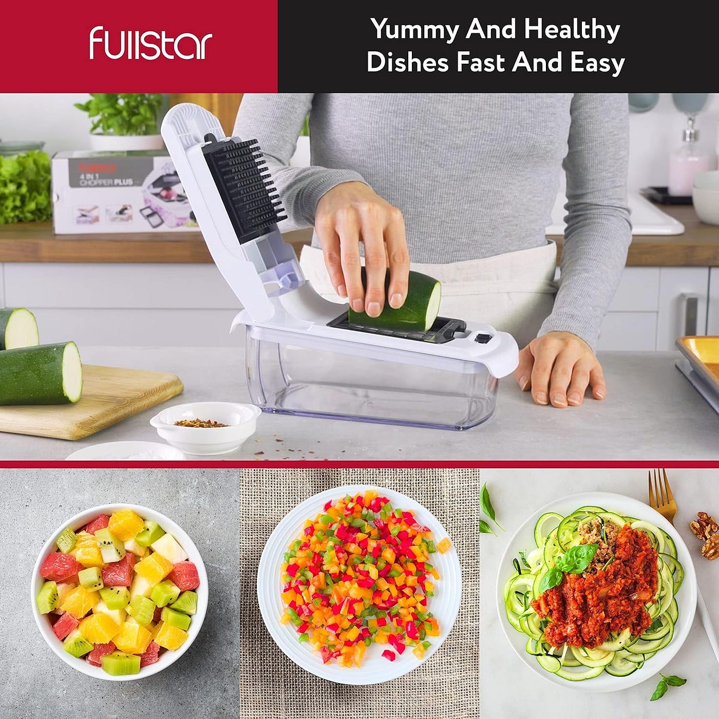 Save yourself time and stress in the kitchen with Fullstar's vegetable, veggie chopper