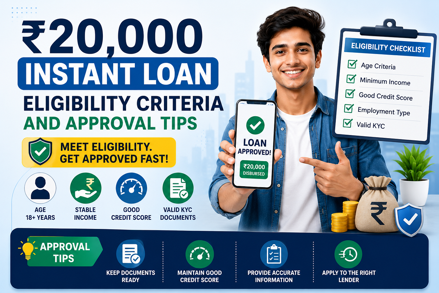 ₹20,000 Instant Loan Eligibility Criteria and Approval Tips (2026 Guide)