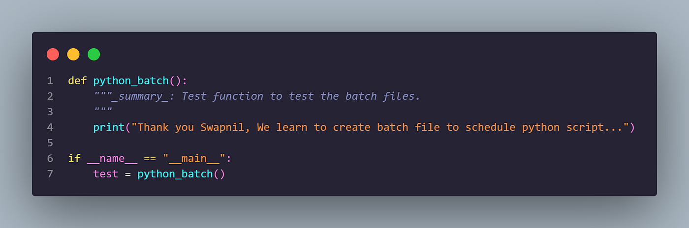 One line of code to write batch file for Python Script (Modern way). | by  Swapnil Chavan | Medium