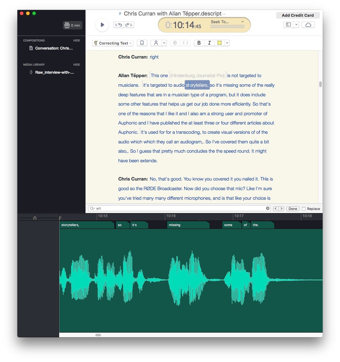 Descript transcribes 22 languages including Castilian & Catalán