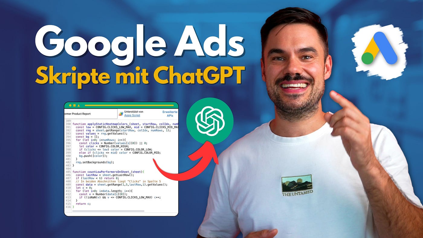 Nie wieder Low-Performer: Wie ich mit ChatGPT in 2 Stunden ein geniales Google Ads Script gebaut…