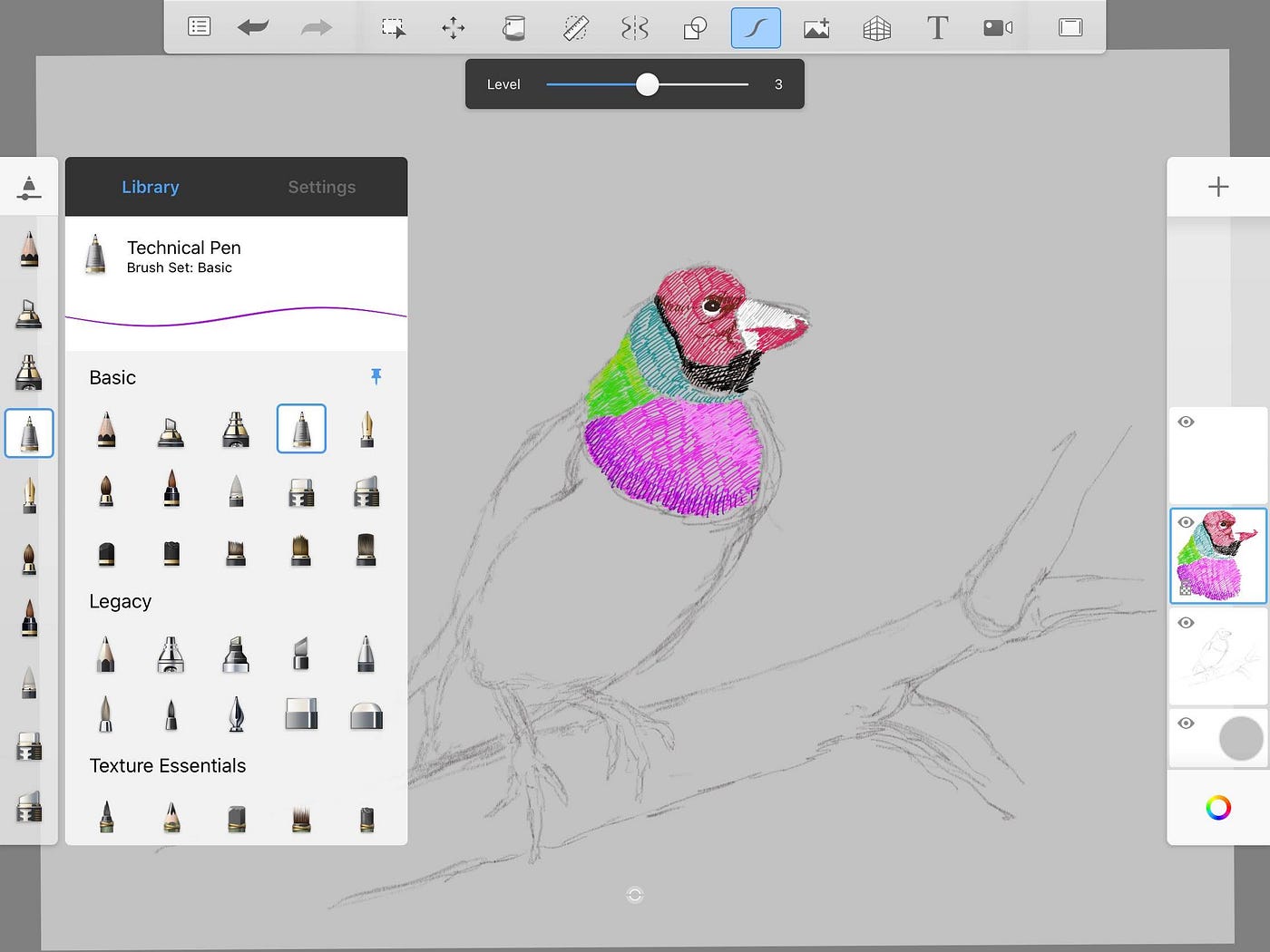 Autodesk Sketchbook on an iPad. This full featured app is free | by  toddogasawara | OgasaWalrus | Medium