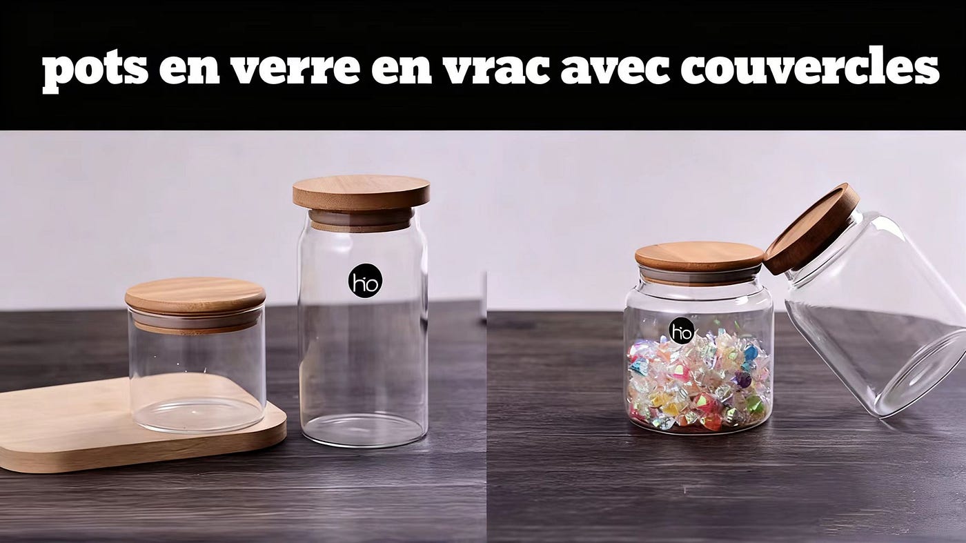 Bocaux en verre en vrac avec couvercles