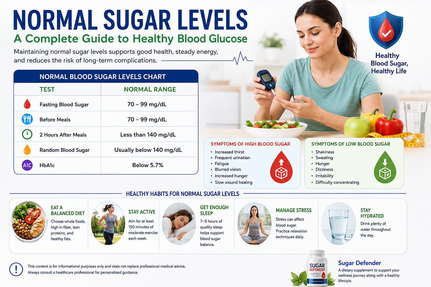 Normal Sugar Levels Guide | Healthy Blood Glucose Chart