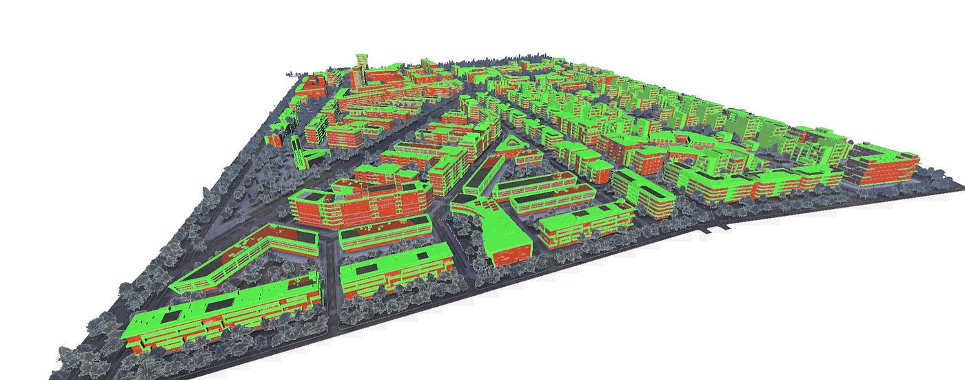 Green surfaces are using cheaper shader from the red surfaces