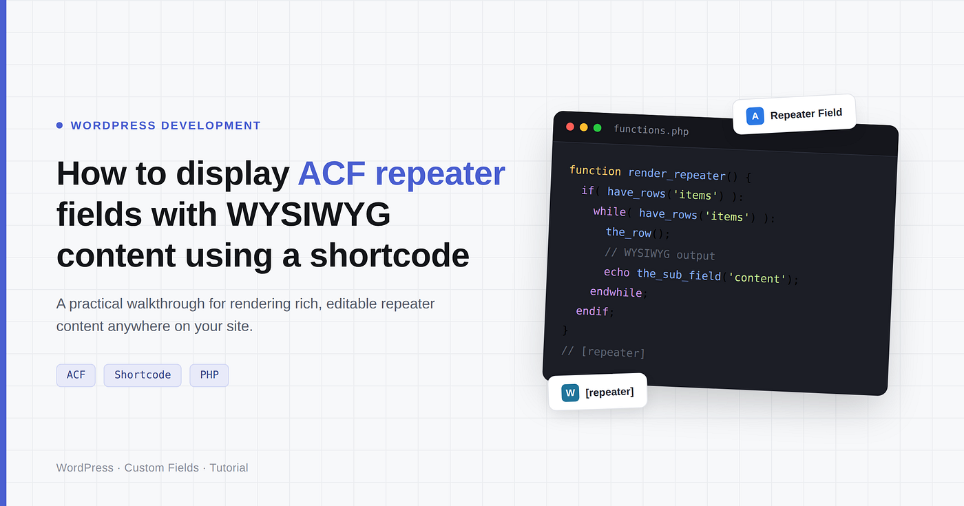 How to Display ACF Repeater Fields with WYSIWYG Content Using a WordPress Shortcode