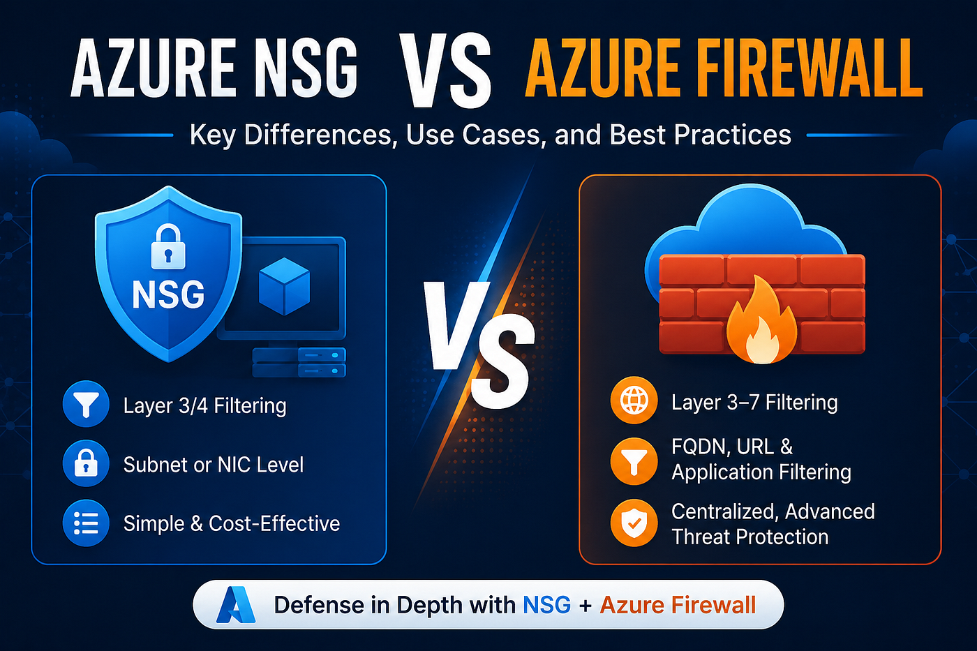 Azure NSG vs Azure Firewall: Key Differences, Use Cases, and Best Practices