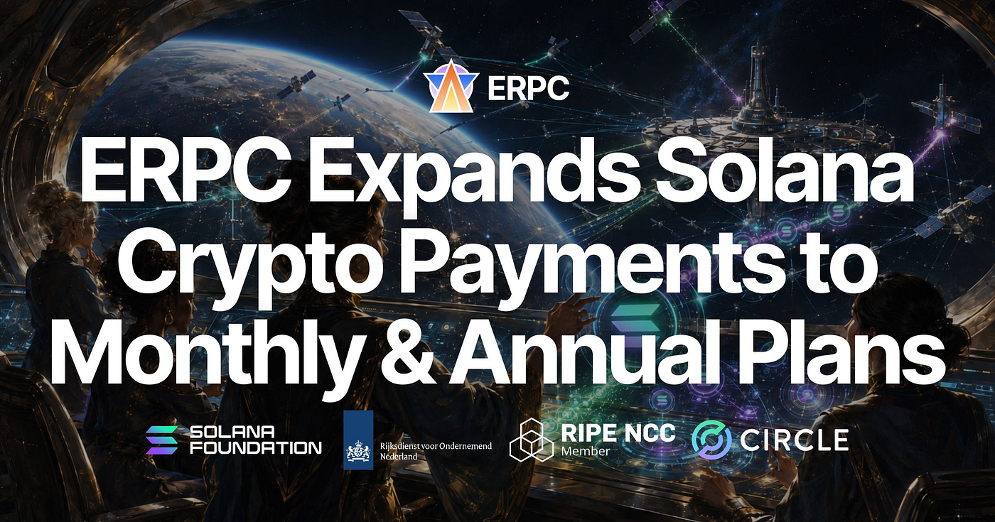 ERPC Expands Crypto Pay to Monthly and Annual Plans — Use Discounted Plans with SOL and USDC / EURC…